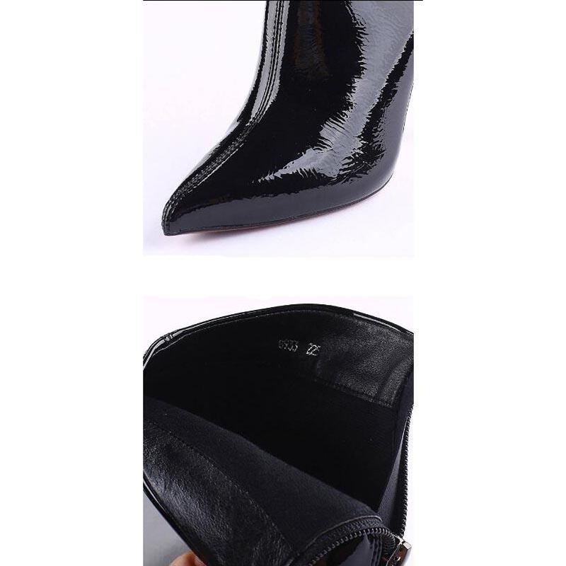 Women's Ankle Boots Elegant Ankle Boots High Heels PU Leather Boots Short Boots High Heel Boots