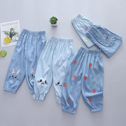 Girls' Trousers Summer Baby Mosquito Pants Small and Medium-sized Children’s Clothing Leggings Children’s Summer Bloomers Trousers Thin and Loose