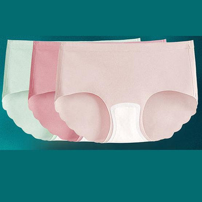 3Pcs/Set Women's Ice Silk Seamless Cotton Crotch Panties Solid Color Large Szie Mid-waist Modal Briefs