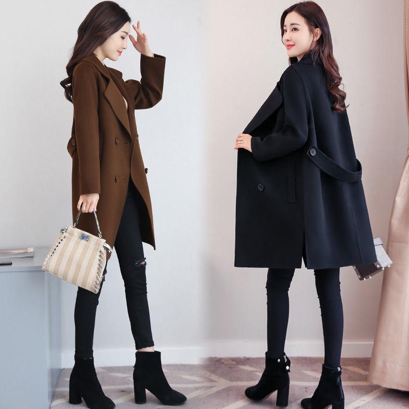 Outerwear Overcoat Autumn Jacket Casual Women Fashion Long Woolen Coat Slim Female Winter Wool Coats