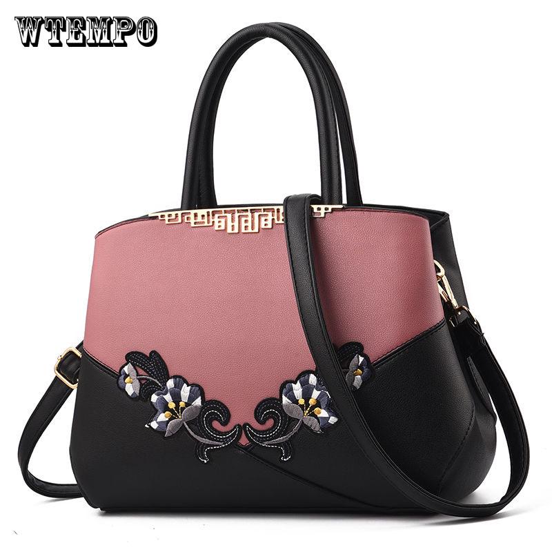 Handbag Women PU Leather Large Capacity Handbag Ladies Message Shoulder Bag