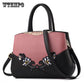 Handbag Fashion Women Leather Embroidery Flower Ladies Shoulder Bag