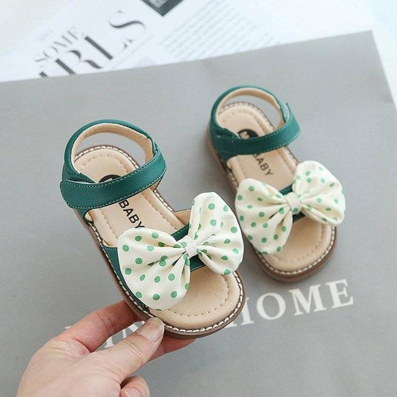 Girls Sandals Summer Open-toed Children's Soft Bottom Children's Beach Shoes Bow Princess Shoes Non-slip