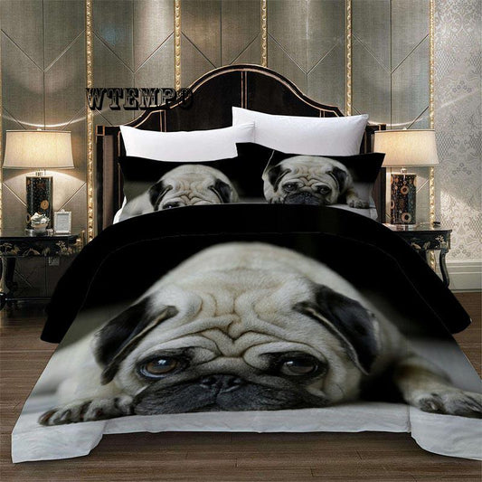 Bedding Set Puppy Dog Bedclothes Sets of Bedding Polyester Material Fashion Quilt Pillow Case