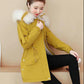 Winter School Overcoming Padded Coat Women's Mid-length Padded Coat Rabbit Fur Thickened College Style Jacket Parka Coat