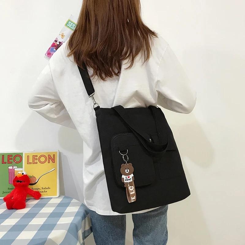 Canvas Bag Female Student Shoulder Bag Female Bag Korean Messenger Bag Handbag Large Capacity Tote Bag