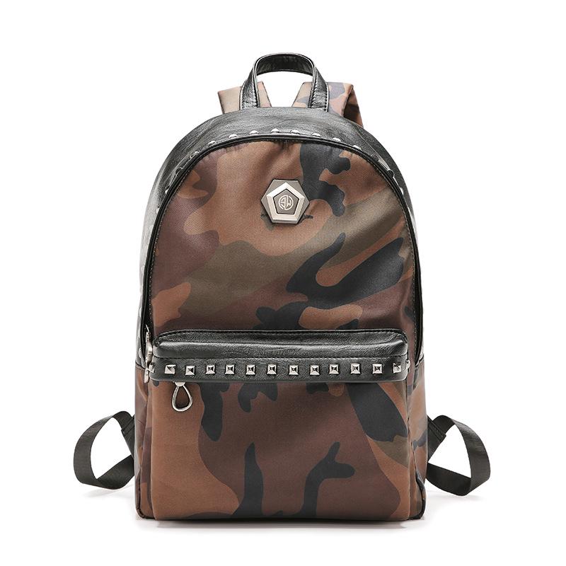 Rivet Shoulder Bag Men Women Camouflage Leopard Waterproof Student Computer Bag Outdoor Travel Bags