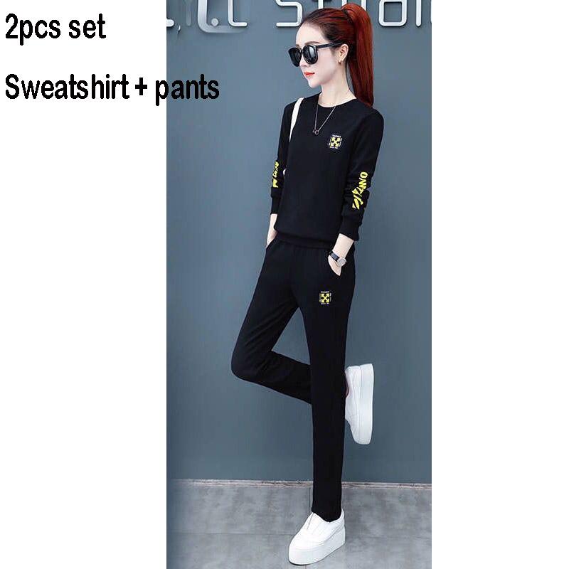 Casual Sweatshirt Set Large Size Spring and Autumn Women 2pcs set Wild Long Sleeve