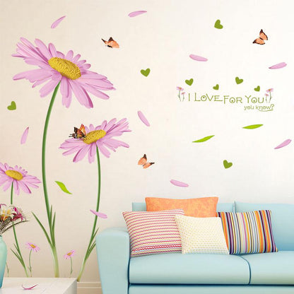 [sticker ]Large Size Flower Butterfly Wall Stickers Home Decor Living Room Bedroom Kitchen Children