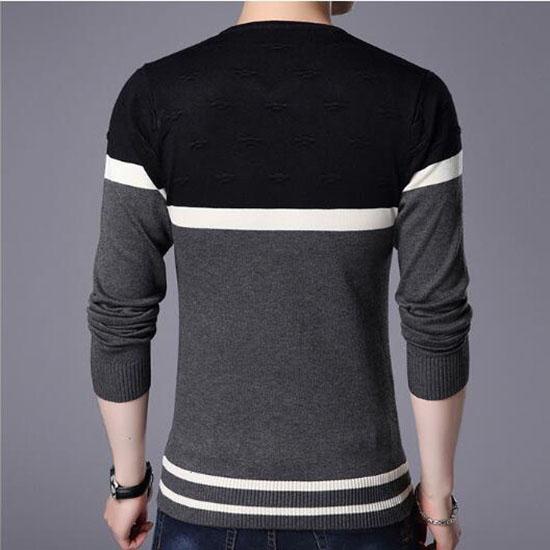 Sweater Mens Pullover Striped Slim Fit Jumpers Pull Homme Cashmere Sweater Casual Men Clothes