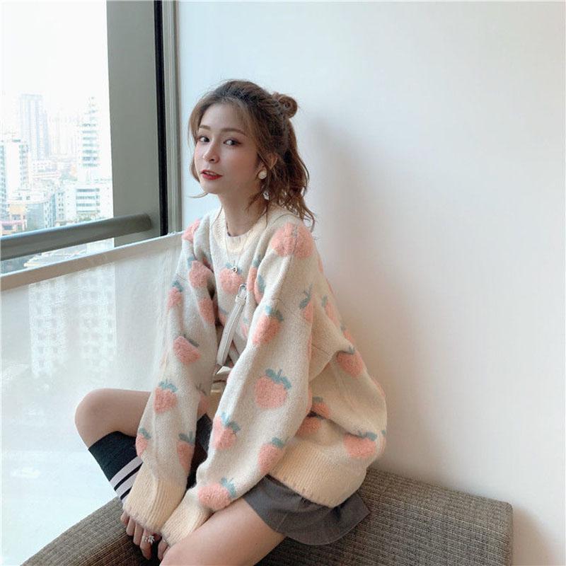 Sweet Japanese Soft Girl Loose and Versatile Thickening Outer Long-sleeved Sweater Women's Fashion Sweater