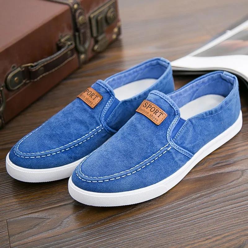 Spring Breathable Old Beijing Cloth Flat Shoes Slip-on Canvas Shoes Non-slip Casual Sport Sneakers Lazy Shoes Work Men's Shoes