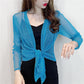 1 PC Long-sleeved Nylon Lace Cardigan Thin Shawl Female Sun Protection Shirt Summer Short Coat Top