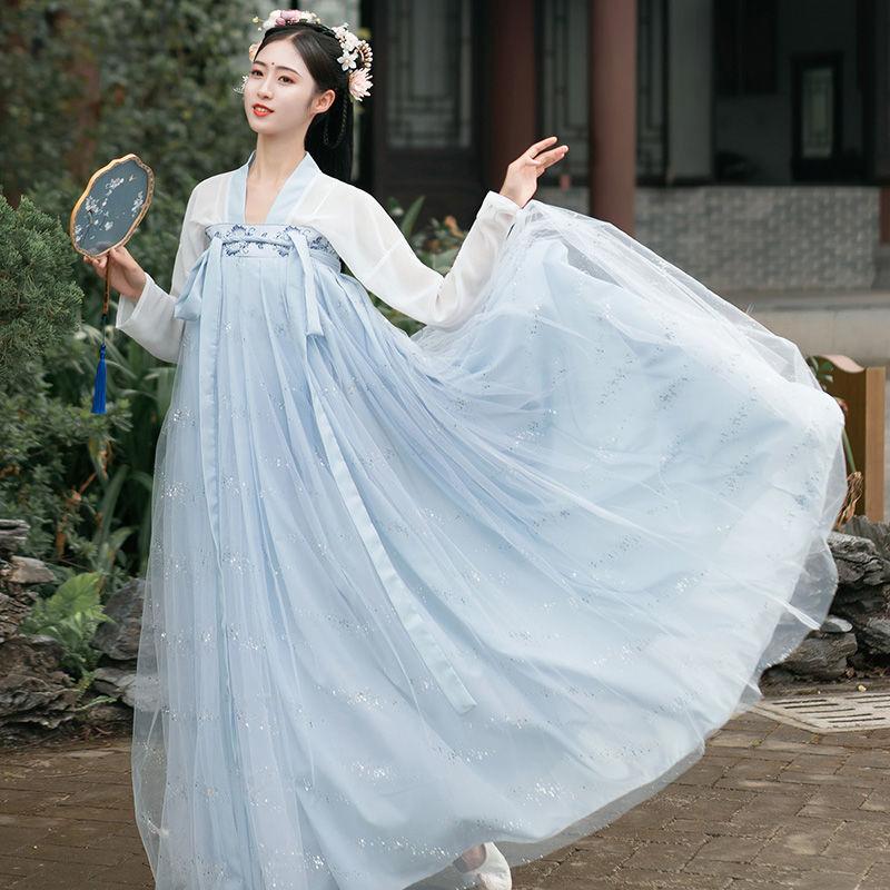 Original Chest Full Skirt Hanfu Women's Genuine Non-period Costumes Daily Spring and Summer Low-cost Hanfu Three-meter Skirt