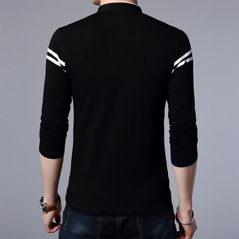 Men's Long Sleeve Sweater Autumn Youth Trend Korean Slim Stand-up Collar Solid Color Sweater