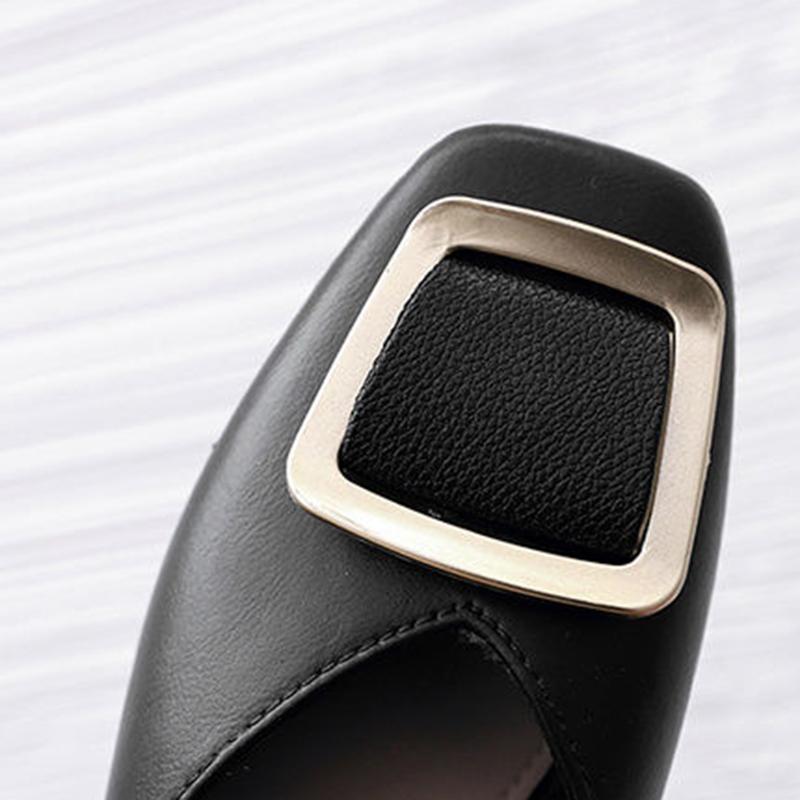 Slippers Sandals Women's Summer Fashion Outer Wear Square Buckle Not Leaking Toes Half Slippers It's One Size Bit Smaller