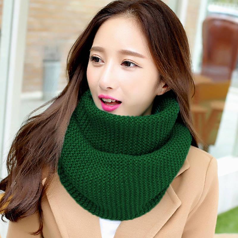 Women's Knitted Inch Scarf Knitted Warm Round Neck Scarf