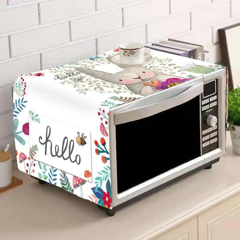 Microwave Oven Cover Cover Oil-proof Dust-proof Cloth Universal Cover Towel Oven Household Cotton and Linen Cover