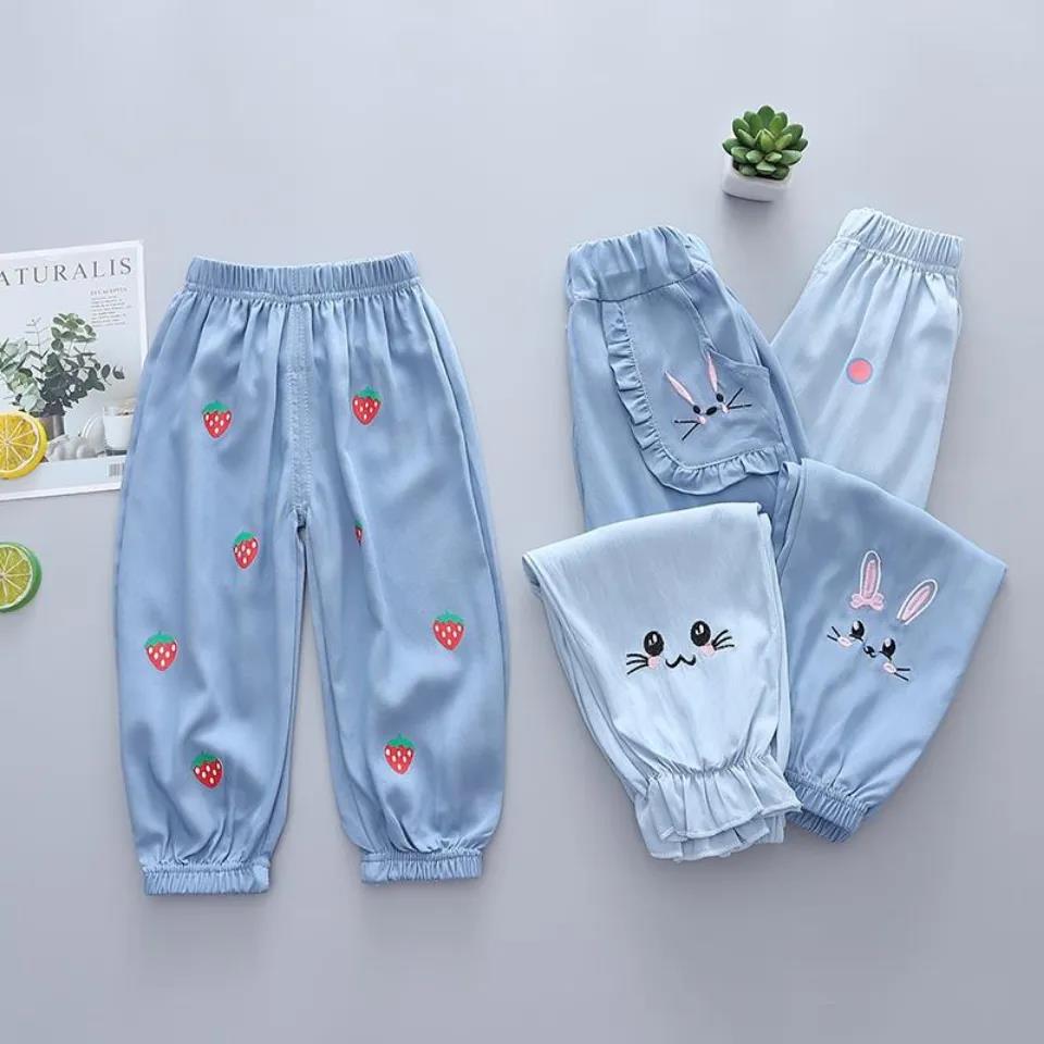 Girls' Trousers Summer Baby Mosquito Pants Small and Medium-sized Children’s Clothing Leggings Children’s Summer Bloomers Trousers Thin and Loose