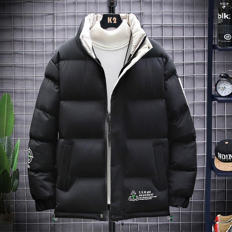 Men's Hooded Jacket Warm Cotton Jacket for Teenagers Plus Thicker Size Fat Style Double-sided Wear Student Cotton Jacket