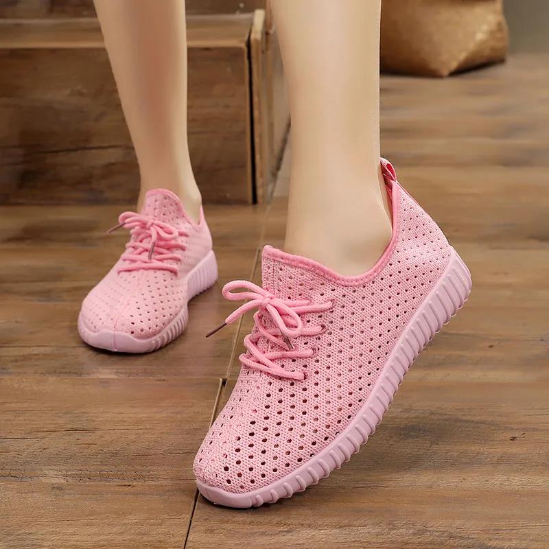 35-41 Women's Spring and Summer Mesh Shoes Large Size Breathable Shoes Casual Soft Soled Running Sneakers