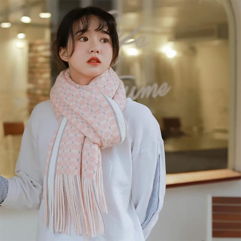 Scarves Womens Cute Korean Wild Bib Women Winter Scarfs Thicked Warm Knitted Wool Scarves