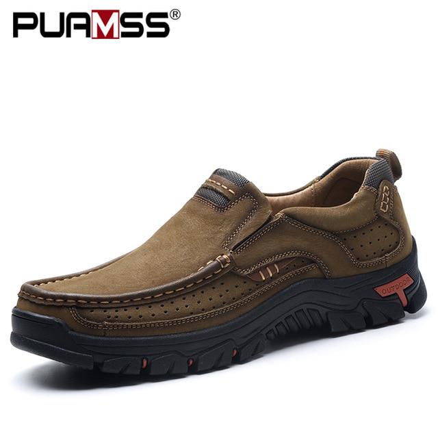 Men Shoes Genuine Leather Men Flats Loafers High Quality Outdoor Men Sneakers Male Casual Shoes