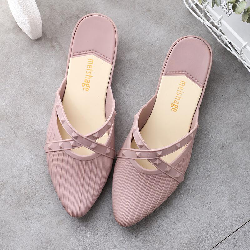 Summer Fashion Women's Semi-slippers, Wear All-match Slope with Cross Straps and Comfortable Lazy Single-shoe Sandals