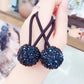 Girl Inlaid Drill Rope Korean Strawberry Double Ball Drill Ball Rubber Band High-end Elegant Large Drill Ball Tie Head Rope Ponytail Tie Rope