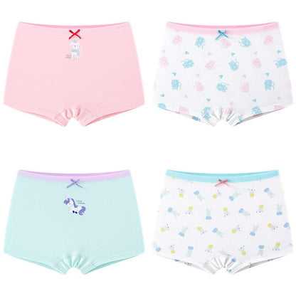 4 Pcs/Lot Girls Underwear Briefs Panties Kids Children Shorts for 3-13Years