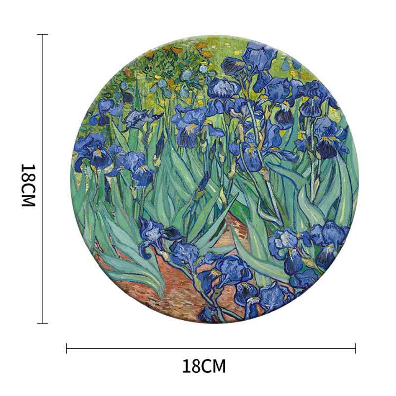 1pcs/3pcs/5pcs 18*18cm Van Gogh Diatom Mud Absorbent Pad Coaster Anti-scalding Non-slip Heat Insulation Pad Water Coaster