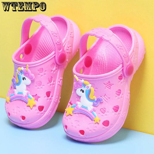 Pink unicorn baby Shoes Sandals Beach rainbow Summer Baby Boy Girl cute Slippers Flip Shoes