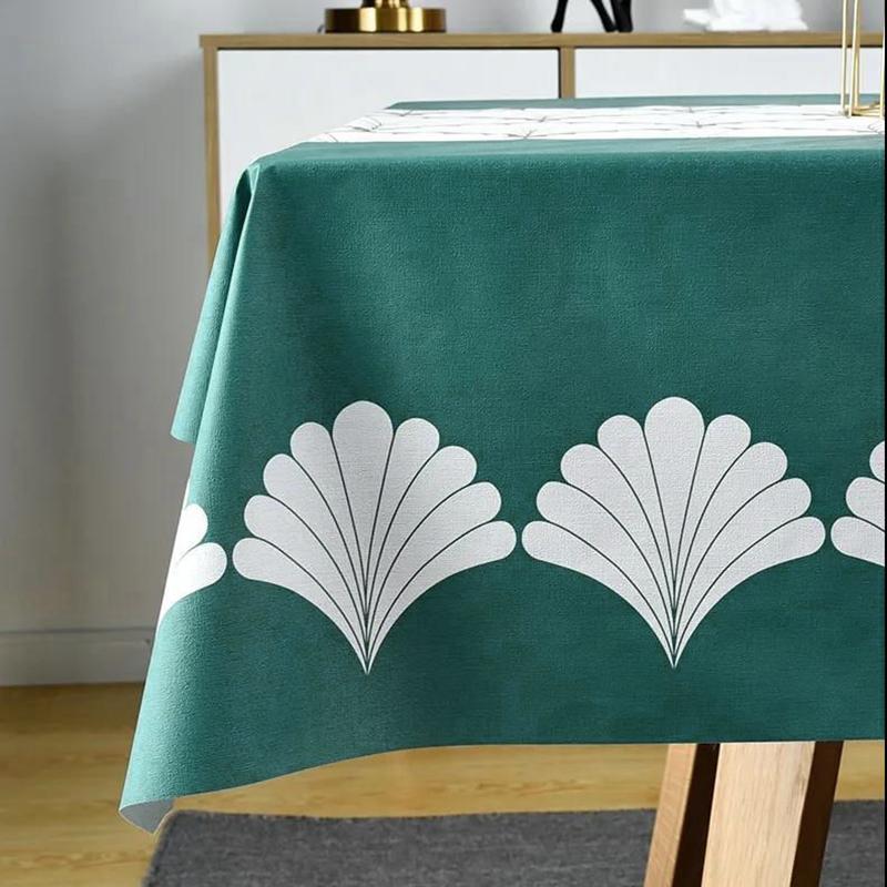 Tablecloth Waterproof Oil-proof Wash-free and Anti-scald Rectangular Table Tea Table Cloth Desk Mat PVC Rectangular Home Table Mat