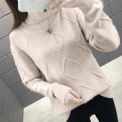 5 Colors Women Solid Color Skin-friendly Sweaters Turtleneck Rhombus Bottoming Knitwear