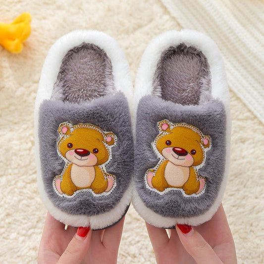 Cute Children's Cotton Slippers Non-slip Flat Shoes Autumn and Winter Warm and Casual Fashion