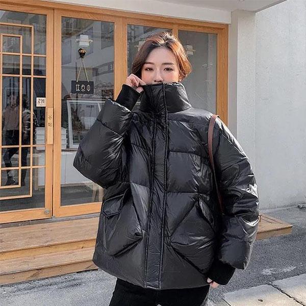 Winter All-match White Duck Down Jacket Women's Short Loose Student Bread Coat Small Jacket