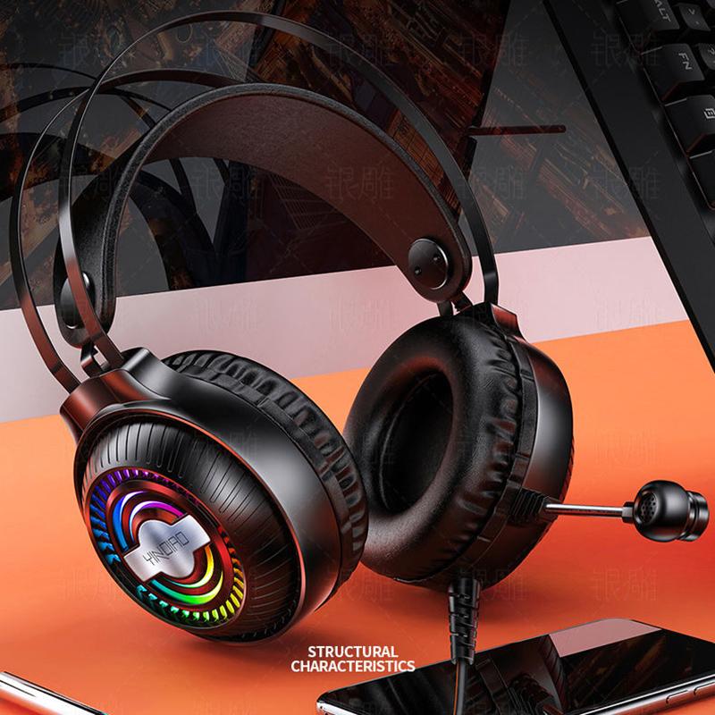 Head-mounted Computer Earphones for Eating Chicken Desktop Internet Cafe Mobile Wired Headset E-sports Gaming Headset