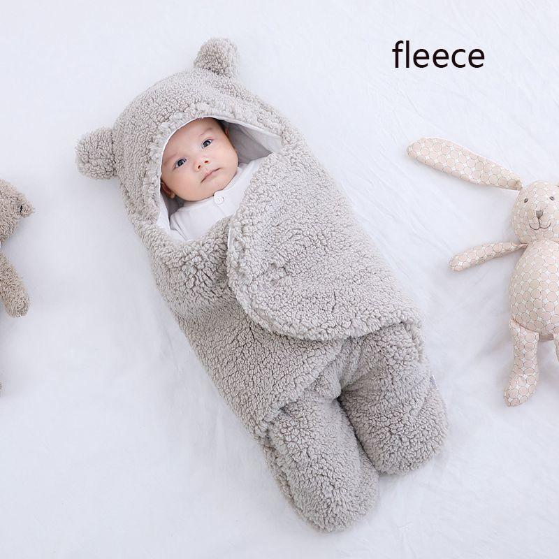 Baby Sleeping Bag Ultra-Soft Fluffy Fleece Newborn Receiving Blanket Infant Boys Girls Clothes Sleep Nursery Wrap Swaddle