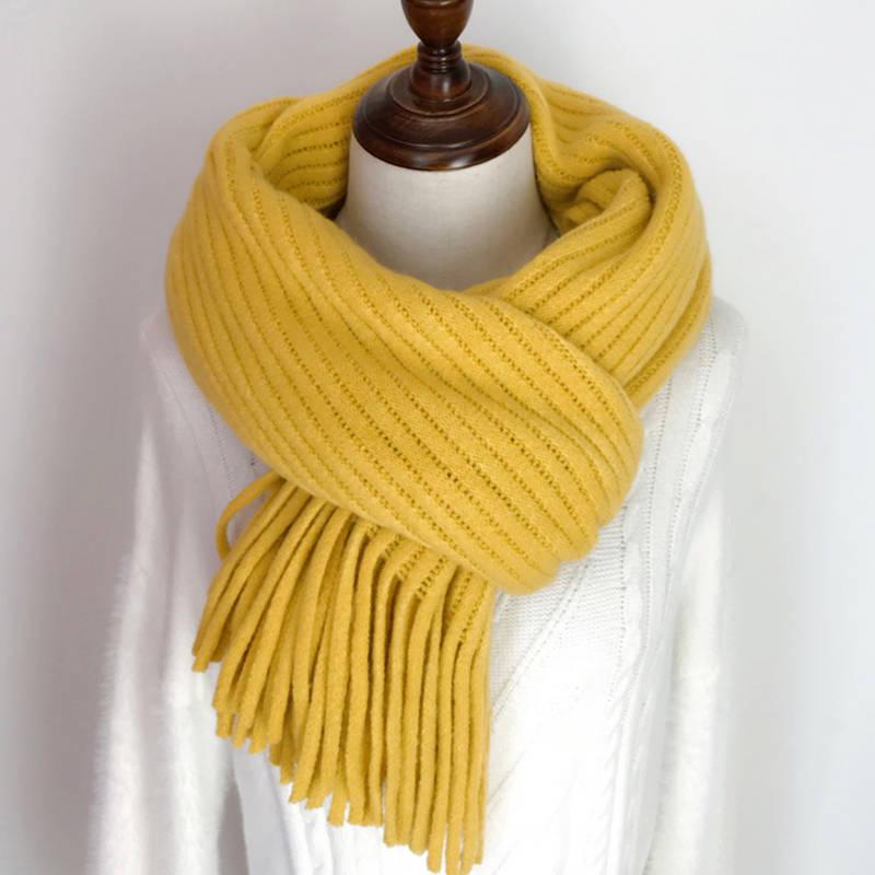 Winter Scarf Women Knitting Wool Scarves Knitted Thicken Warm Shawl Student Scarf