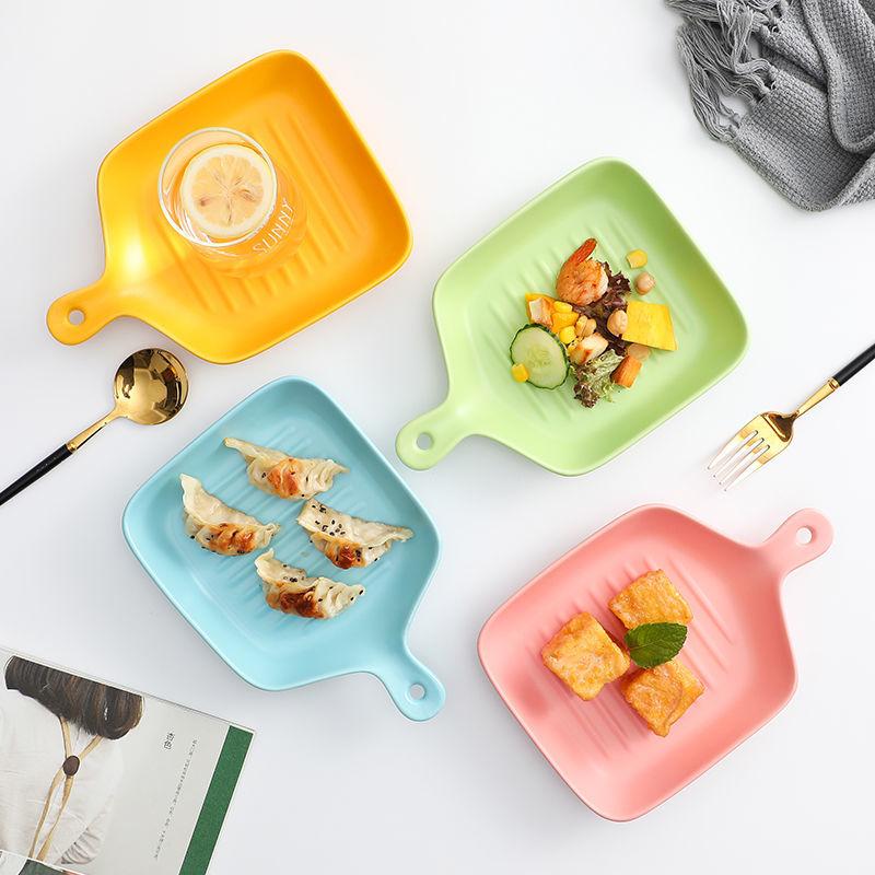 Nordic Tableware Plate Creative Net Celebrity Household Single Handle Bakeware Ceramic Oven with Cute Plates