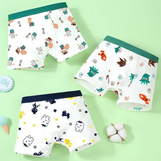 4Pcs Lot 2 To 14 Years Boys Underwear Design Kids Cotton Briefs Children's Panties Soft Shorts