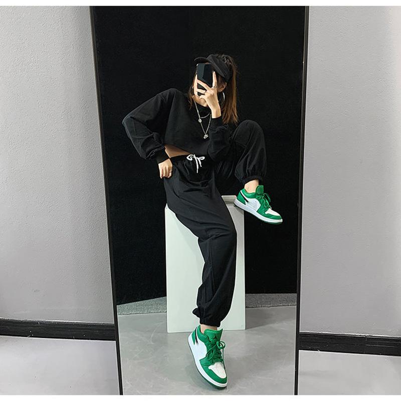 WTEMPO Casual Joggers Women Hip Hop High Waist Baggy Sweatpants Running Jogging Sport Pants Trousers Streetwear