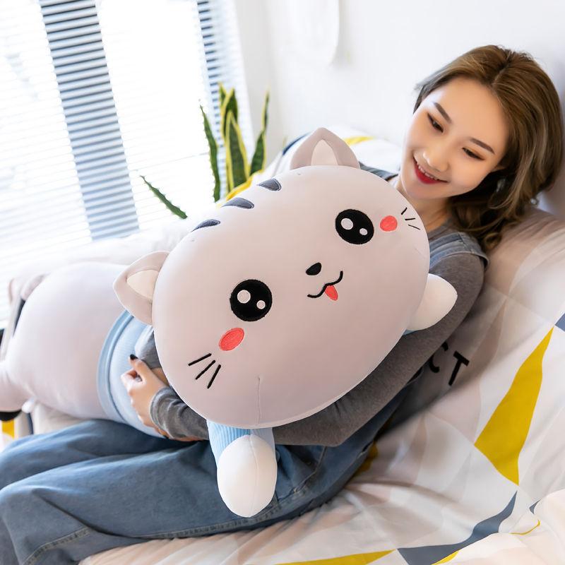 Cat Doll Plush Pillow for Girls Birthday Pillow Cute Super Cute Doll Pillow