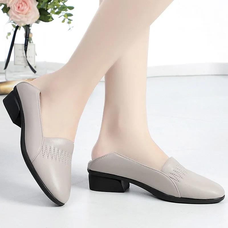 Soft Shoes Spring and Autumn Ladies Shoes Round Head Shallow Mouth Foot Shoes Thick with Soft Bottom Shoes