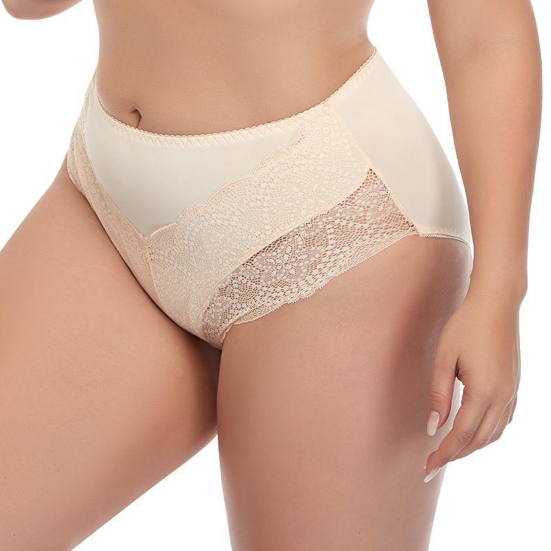 3PCS Large Size Solid Color Ladies Panties Sexy Lace Seamless Mid Waist Comfortable Briefs