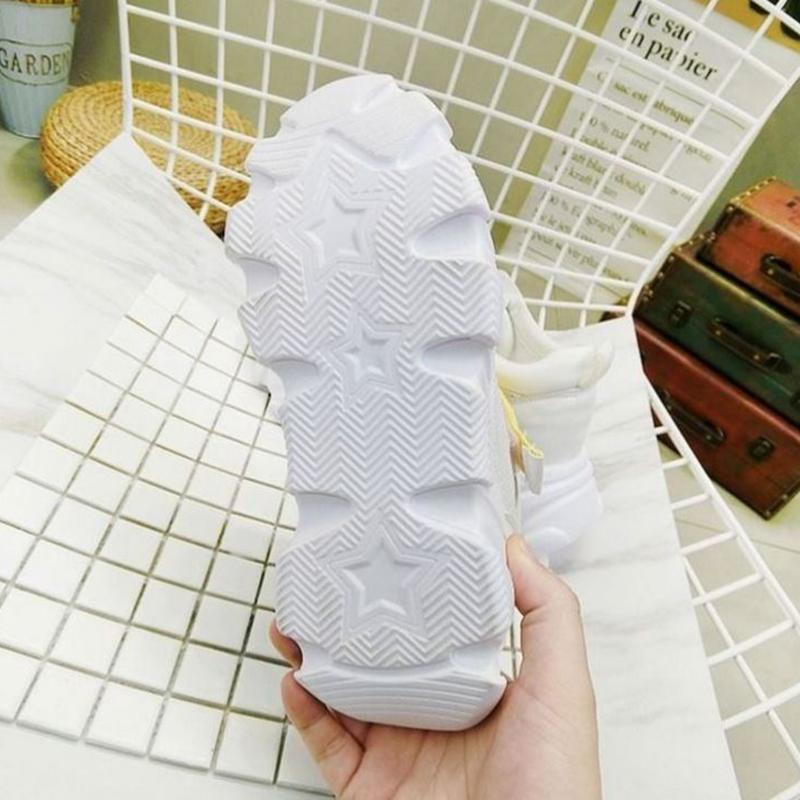 Trifle Small White Shoes Women Spring  Summer Candy Color Velcro Mesh Breathable Sneakers Thick-soled Running Shoes