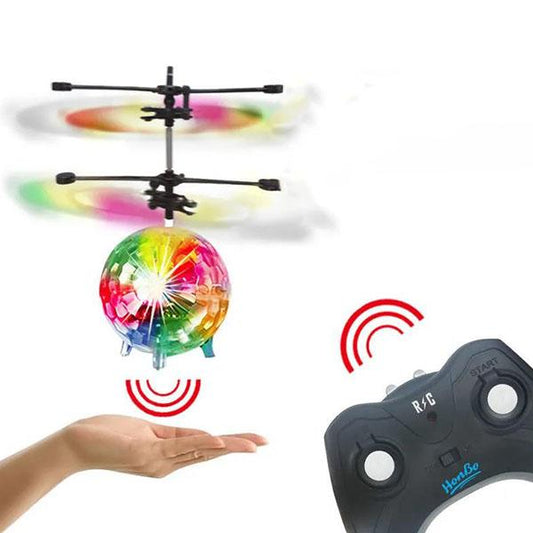 Mini Children Flash Flying Ball Colorful Shinning Light LED Remote Control Aircraft Crack Planet Toy