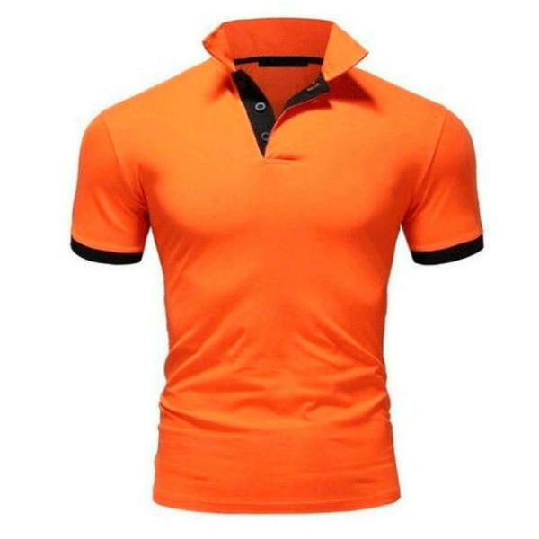 Men's Summer Sports Fitness Leisure Trend T-shirt Slim Short Sleeve Polo Shirt