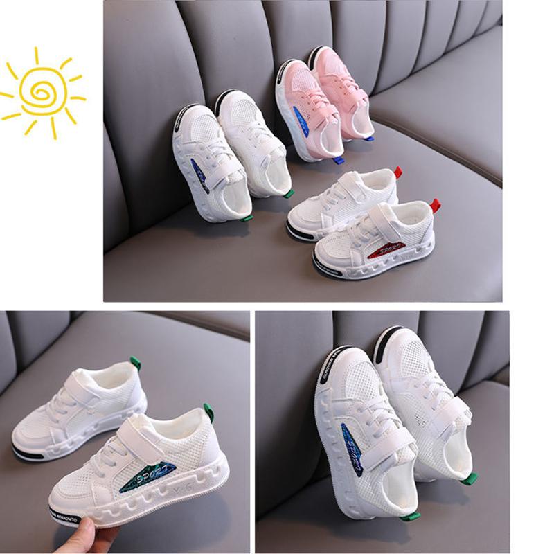 Boys Sneakers Mesh Breathable White Shoes Spring and Autumn Children's Shoes Boys' Shoes Children's Sports Shoes