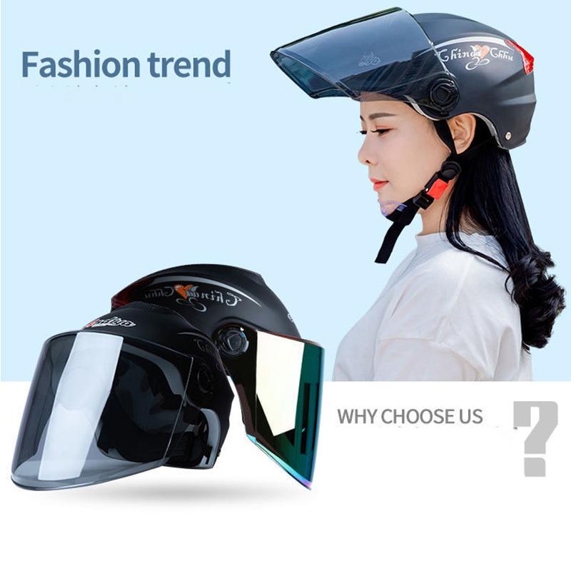 Motorcycle Electric Helmet Spring and Summer Men's and Women's Cycling Helmets Four Seasons Sunscreen Half Helmet Battery Car Helmet